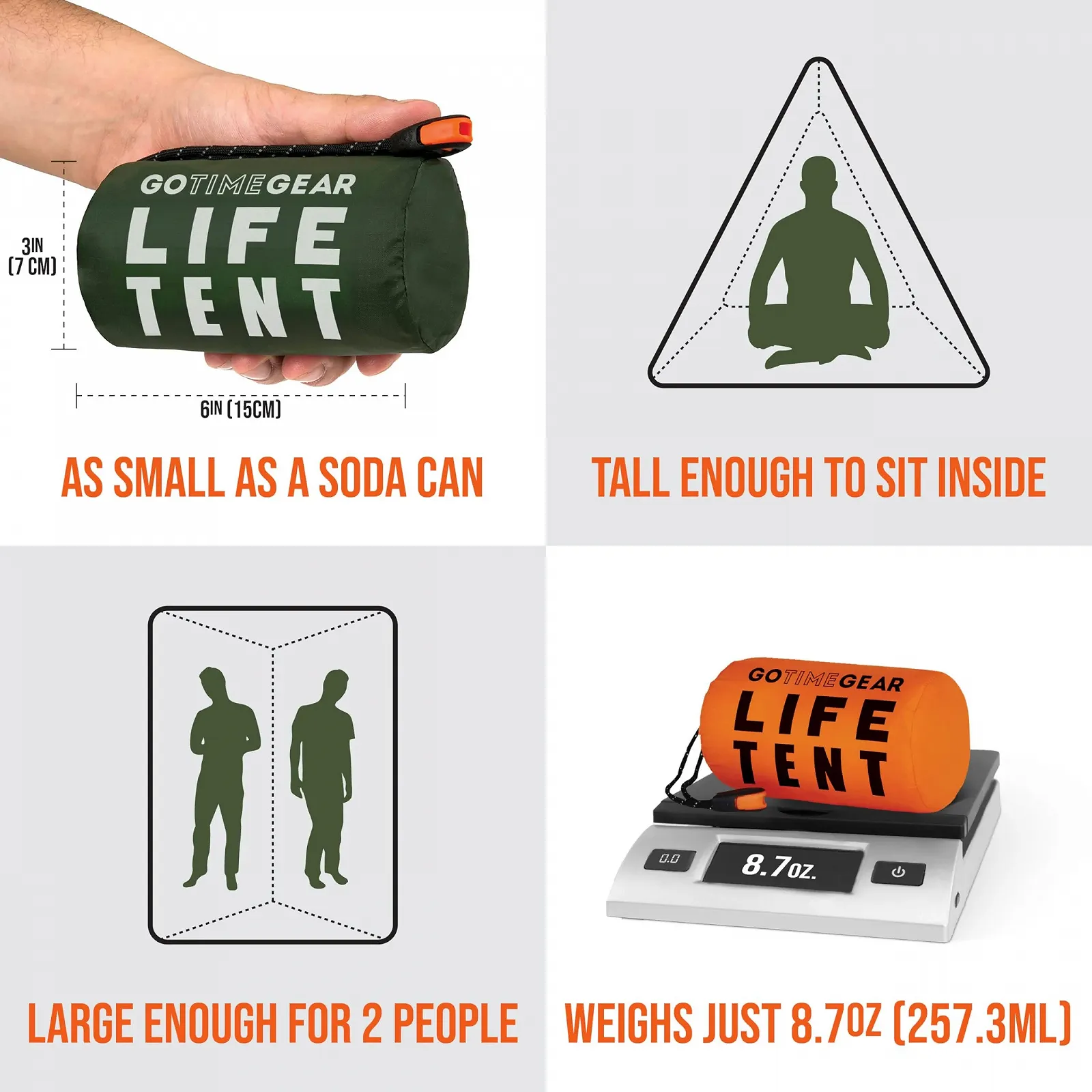 Аварійний чохол для виживання Go Time Gear Life Tent, фото №3
