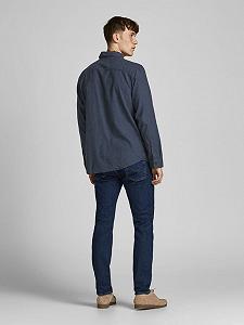 Рубашка Jack&Jones CLASSIC HEATHER L/S STS 12189760 Slim Fit Темно-синий L synthetic.ua - Фото 1