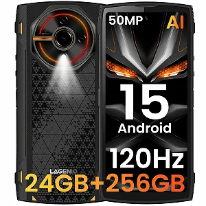 Защищенный мобильный телефон LAGENIO Panther 2 Pro Android 15 24GB RAM + 256GB ROM/1TB 6.7 дюймов HD+ 120Hz 50MP + 8MP Camera 5150 мАч IP68 NFC OTG - Фото 1