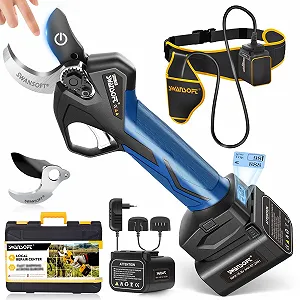 Секатор акумуляторний SWANSOFT PRU36 36 мм 16.8 В 900 Вт 4 Аг + 2 Аг - Фото 1