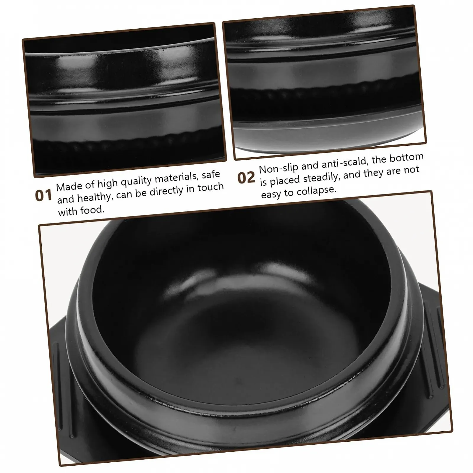 Горщик керамічний Veemoon з термостійкою підставкою та кришкою для корейської кухні, фото №2 Горщик керамічний Veemoon з термостійкою підставкою та кришкою для корейської кухні, фото №2