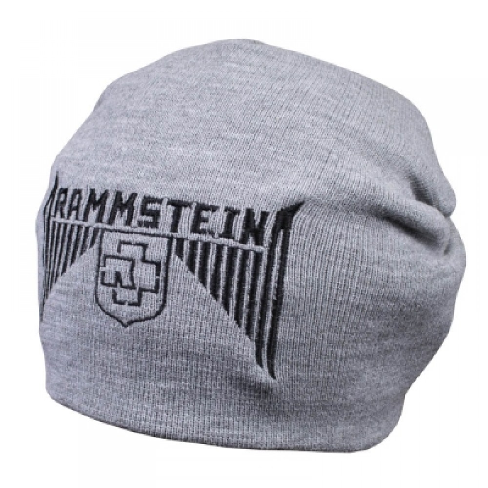 Шапка бини с вышивкой RAMMSTEIN серая, фото №3