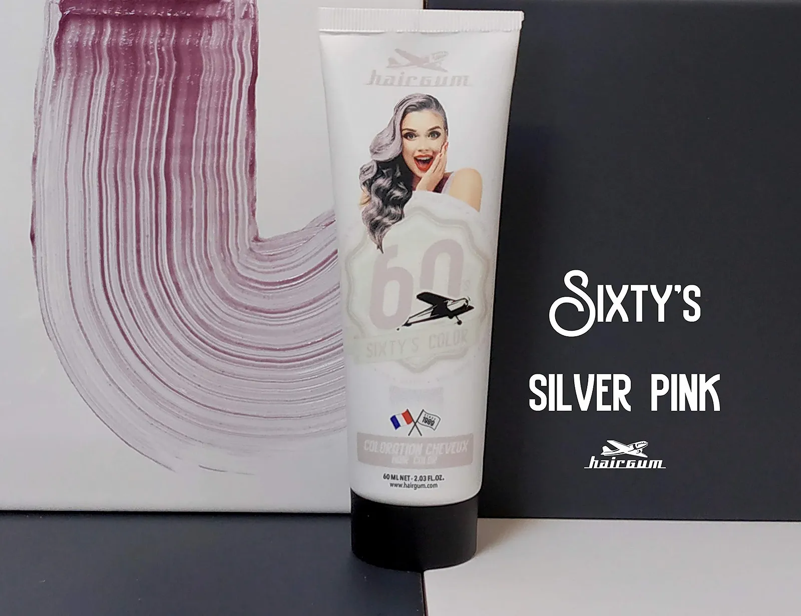 Напівперманентна фарба для волосся Sixty's Color Hairgum Silver Pink 60 мл, фото №3 Напівперманентна фарба для волосся Sixty's Color Hairgum Silver Pink 60 мл, фото №3