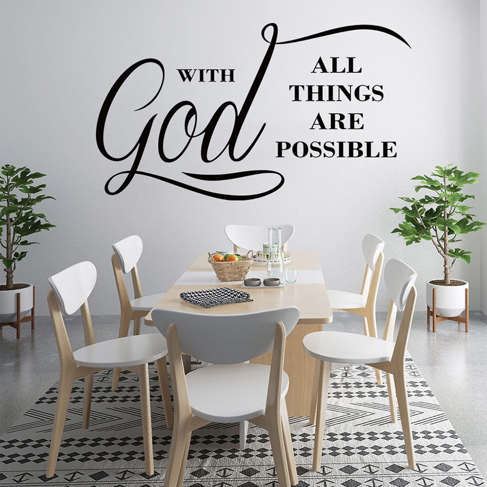 Наклейка на стіну All Things are Possible with God Inspirational Quote Vinyl 1 шт., фото №4 Наклейка на стіну All Things are Possible with God Inspirational Quote Vinyl 1 шт., фото №4