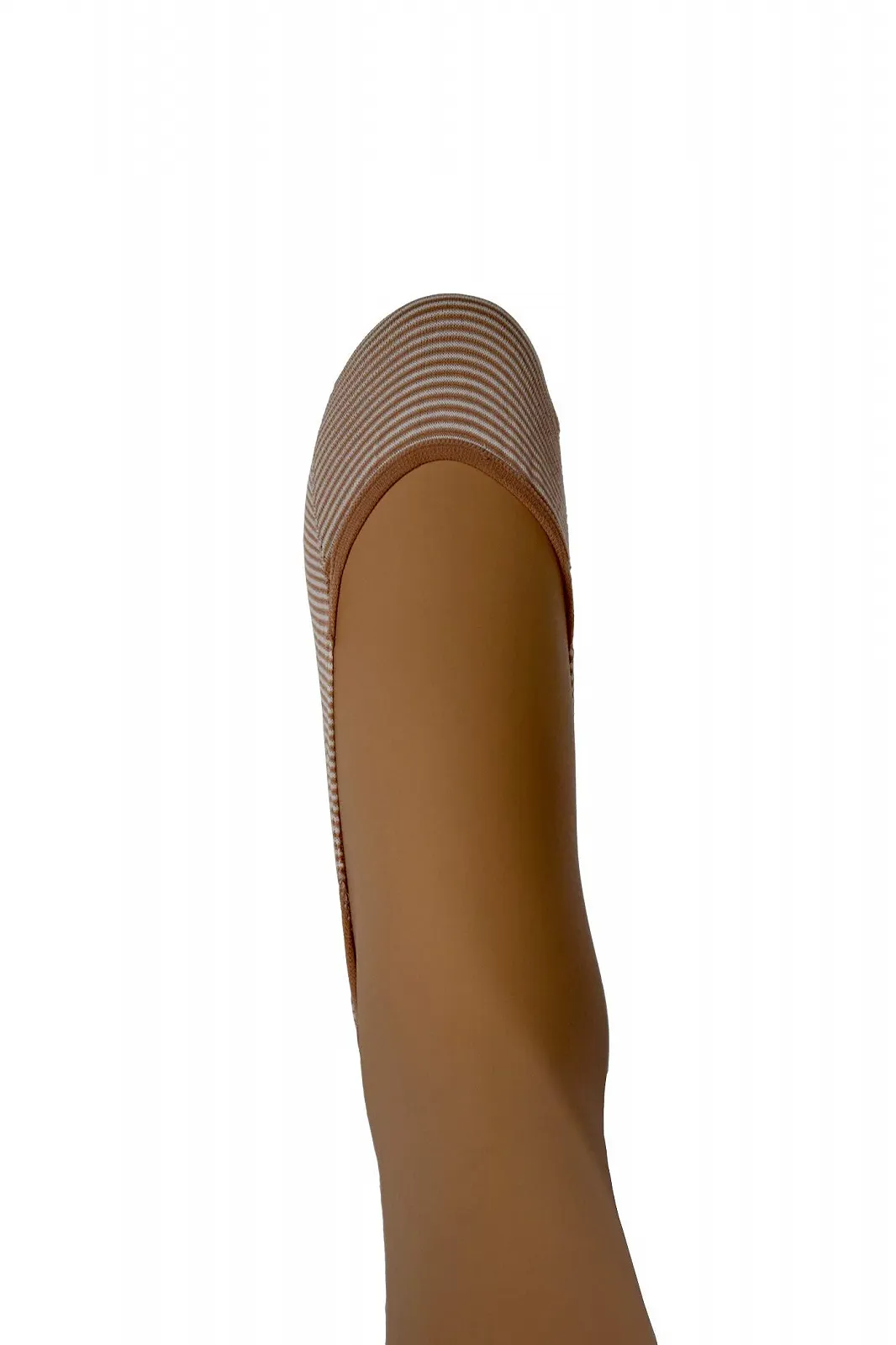 Жіночі шкарпетки-балетки смугасті пісочного кольору, 3 пари, фото №4
