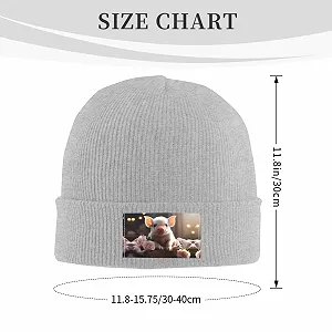 Шапка в'язана BROLEO Чорний, візерунок милого поросяти synthetic.ua - Фото 1