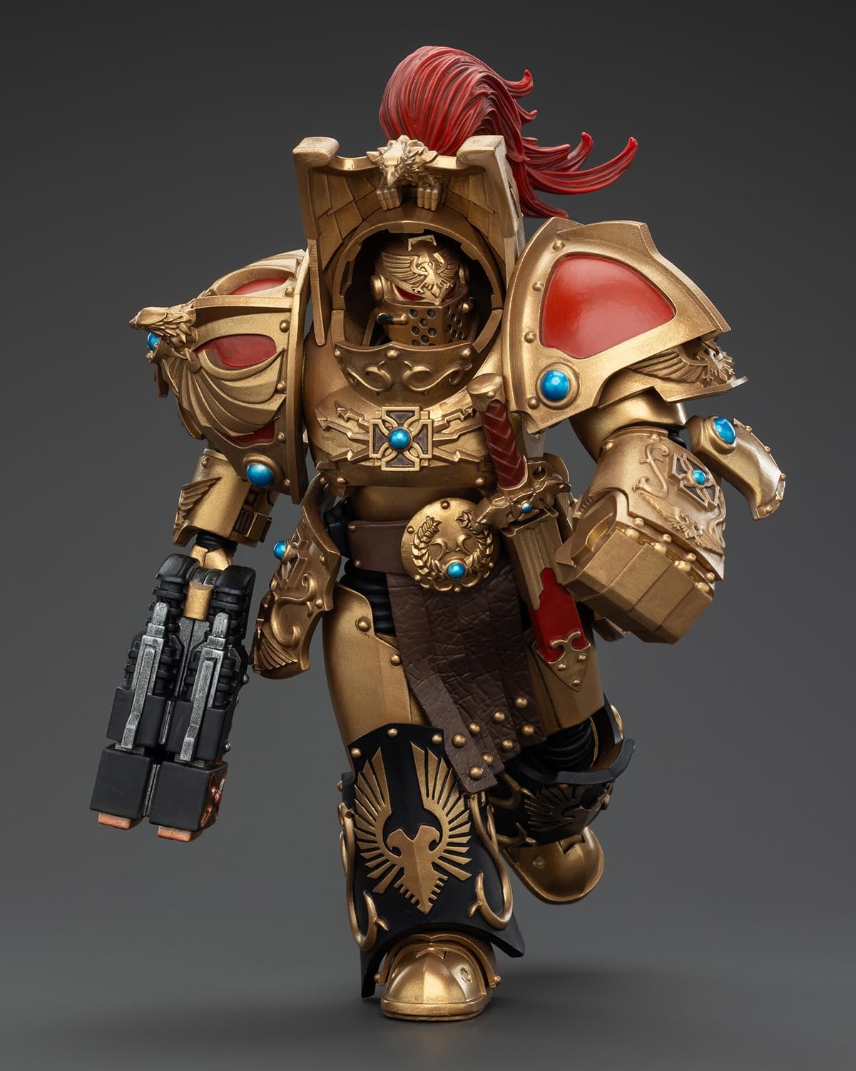 Фигурка JoyToy Warhammer 40K Legio Custodes Aquilon Terminator Squad Aquilon с Twin-Linked Adrathic Destructor, 1:18, фото №7