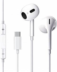 Наушники USB C Type C Внутриканальные для iPhone 15 Pro с микрофоном и управлением громкостью - Фото 1