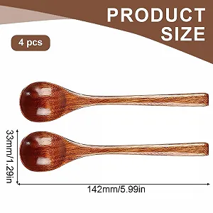 Ложка Деревянная Natural, набор 4 шт (142 x 33 cm) (Natural) synthetic.ua - Фото 1