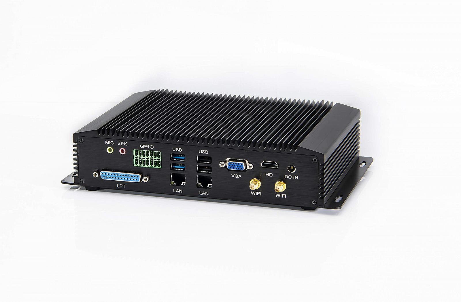 Промисловий ПК Haswell i7 4500U IPC Mini PC Fanless PC з 8ГБ ОЗУ 128ГБ SSD багатим IO двома LAN NIC GbE 6 COM RS422 RS485 USB3.0 8 GPIO LPT VGA HDMI Linux/Windows, фото №1