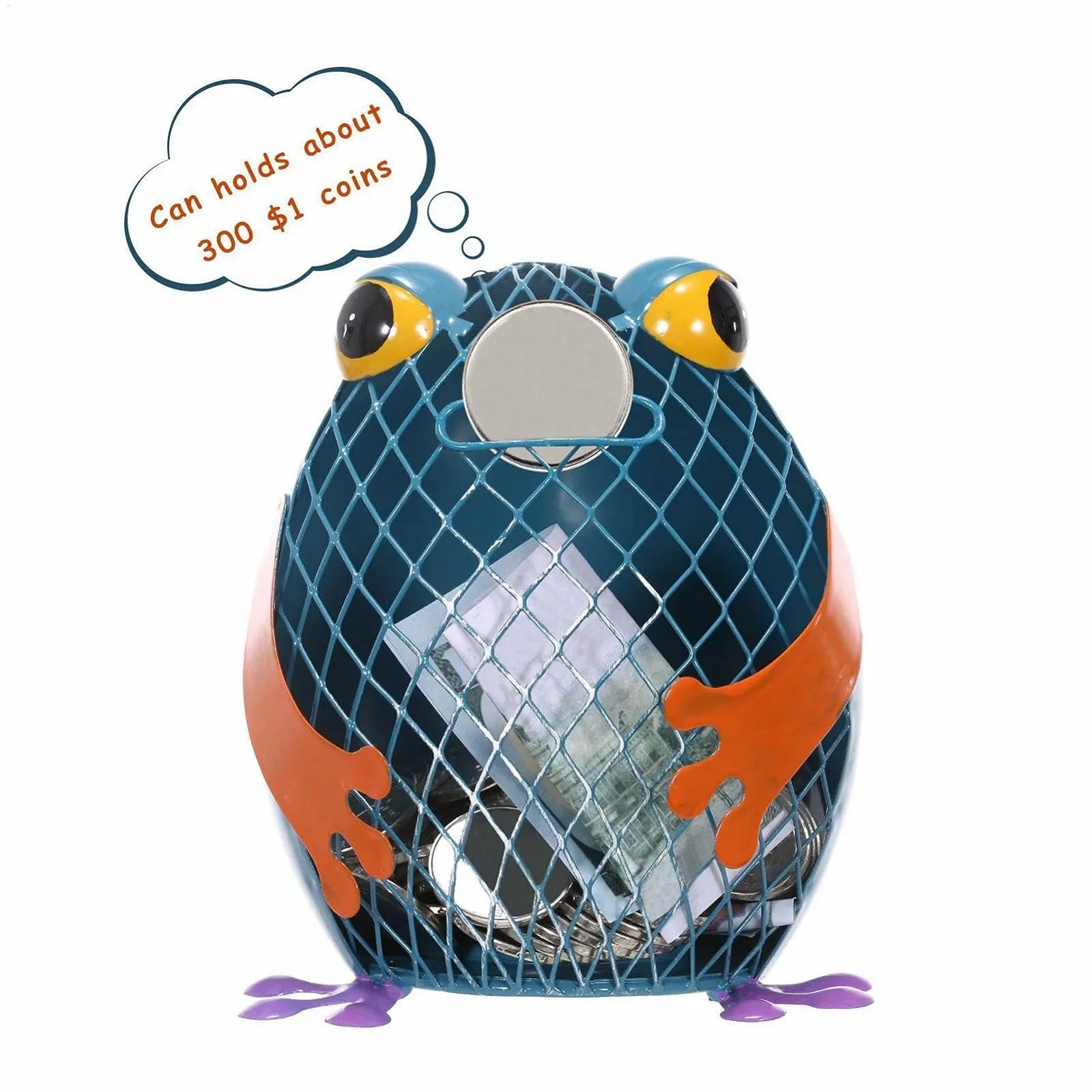 Скарбничка Залізна статуетка Тварини Кіт Жаба з гумовою пробкою, фото №6