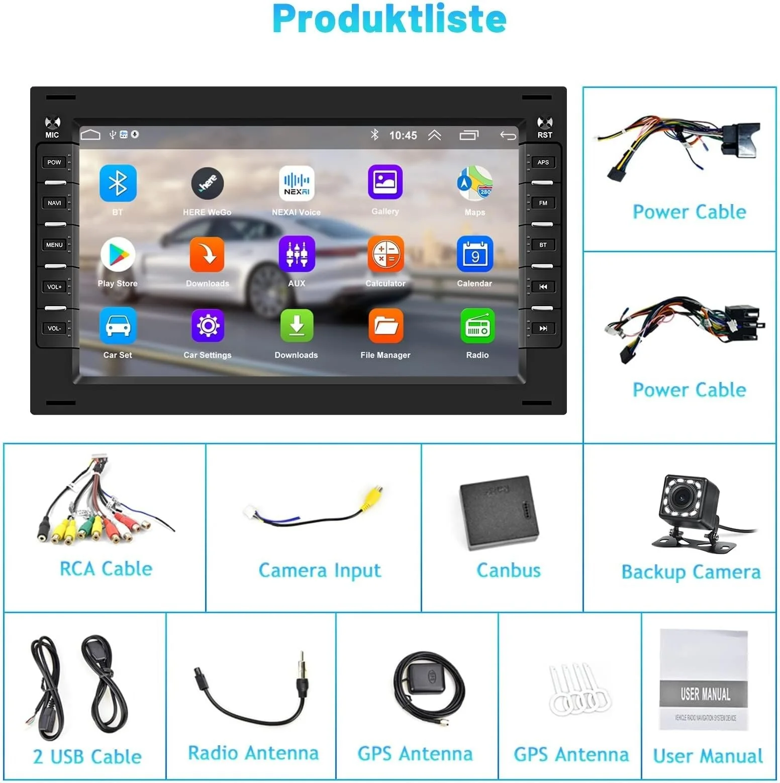 Автомагнітола SIXTOP Car Radio for VW T5 Golf 4 Bora Polo MK5 Sharan Jetta Peugeot 307 / 7'' / USB / WIFI / Bluetooth / Android13 / Black, фото №6