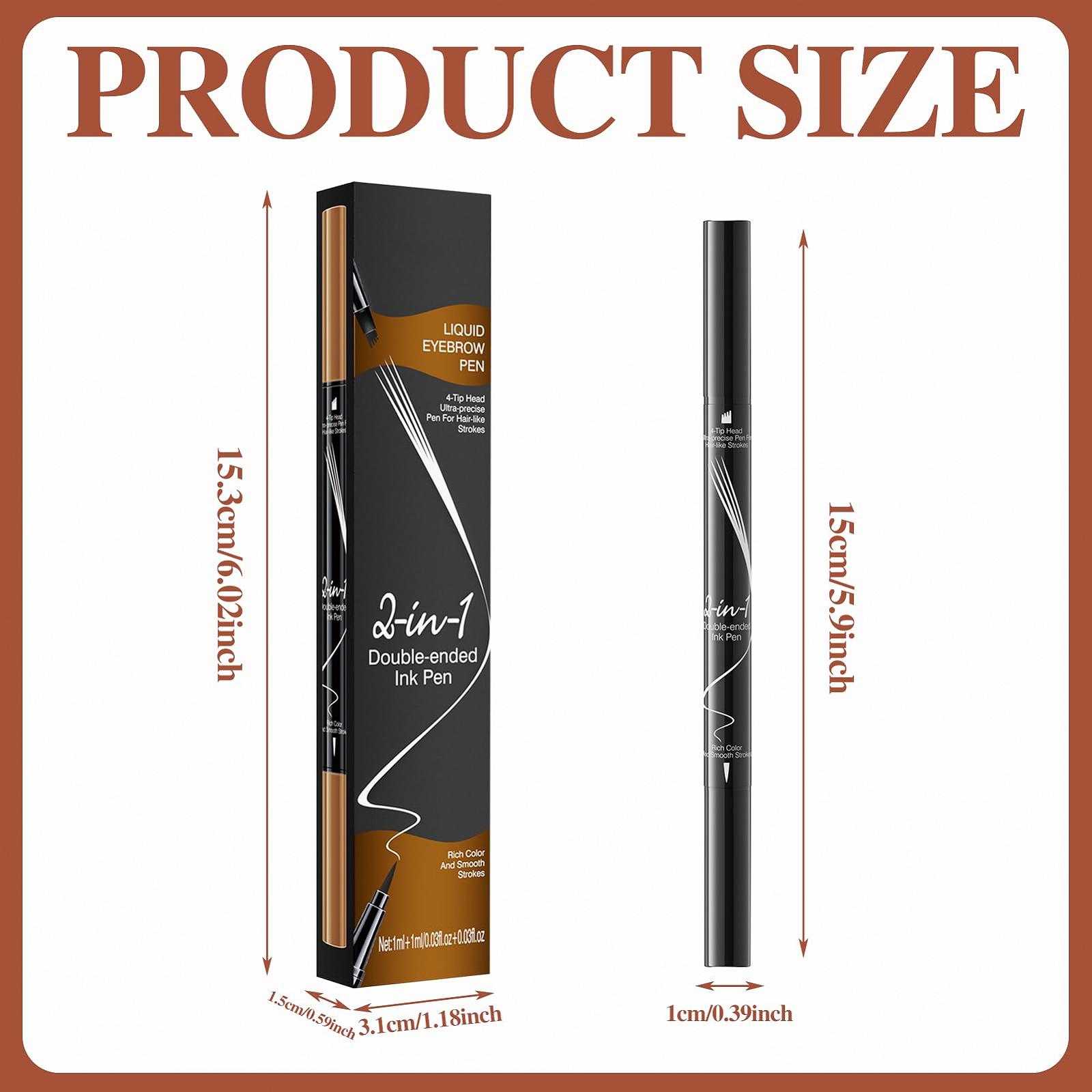 Олівець Skeadex Micro Waterproof Eyebrow Pencil 2-in-1 Dual-Ended Magic Eyebrow Pencil Чорний, фото №2