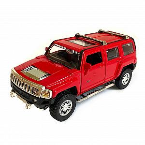Машинка металлическая детская Hummer H3 Автопром Хаммер красный свет звук откр двери баг 15*6*6 см synthetic.ua - Фото 1