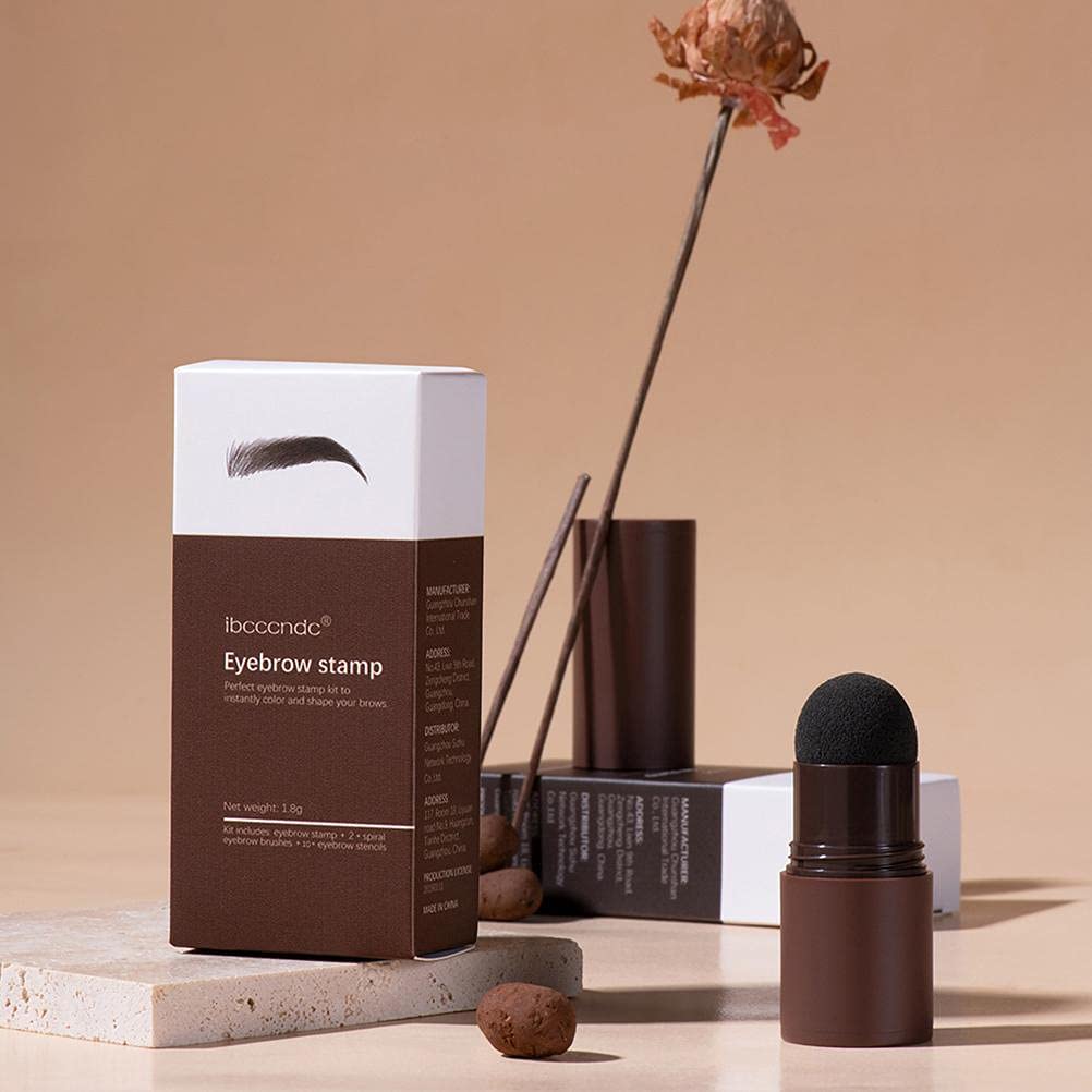 Набір штампів для брів з трафаретом і 2 пензлі Makeup Tools, фото №7