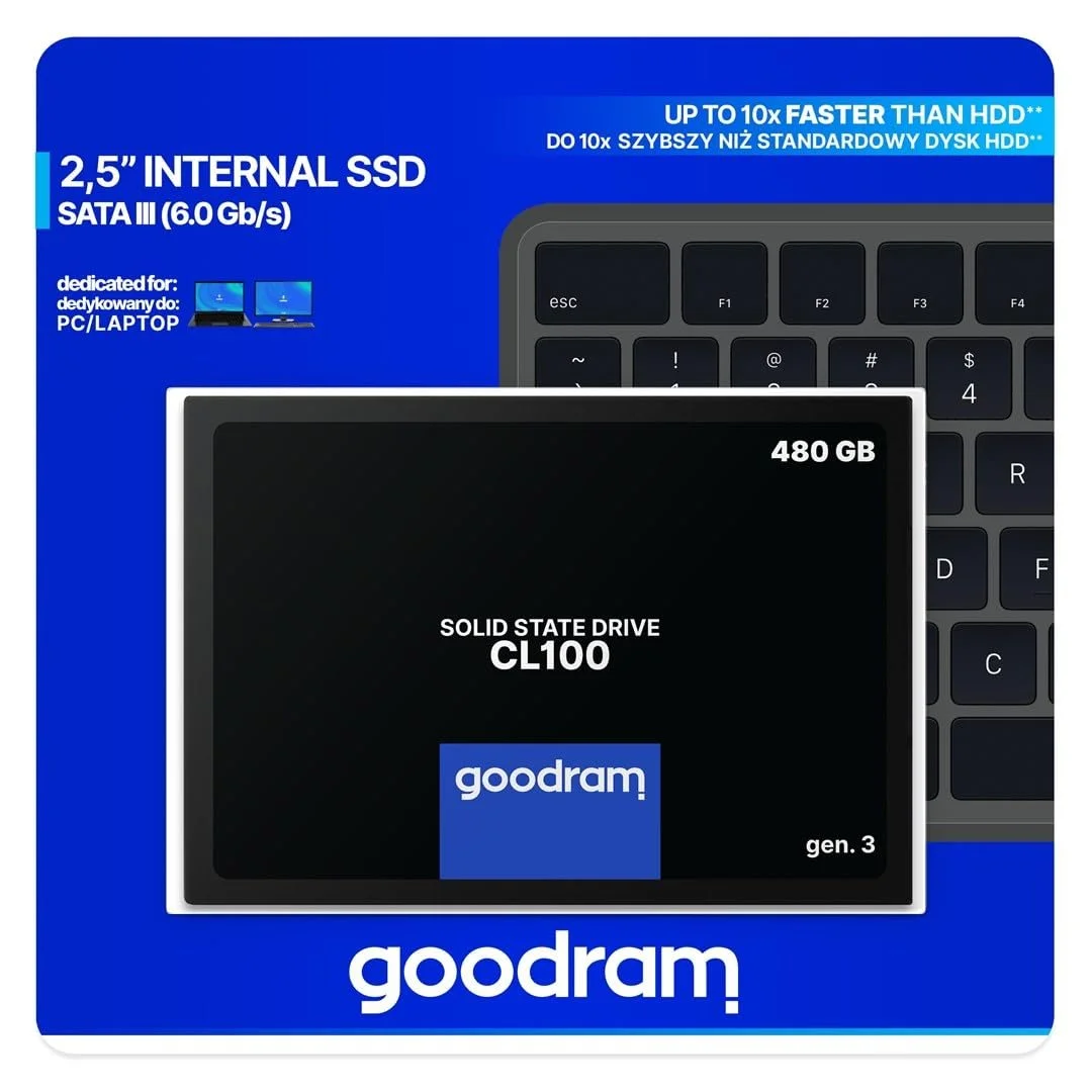 SSD диск goodram CL100 Gen.3 480 ГБ SATA III 3D TLC NAND 2.5" Black, фото №7