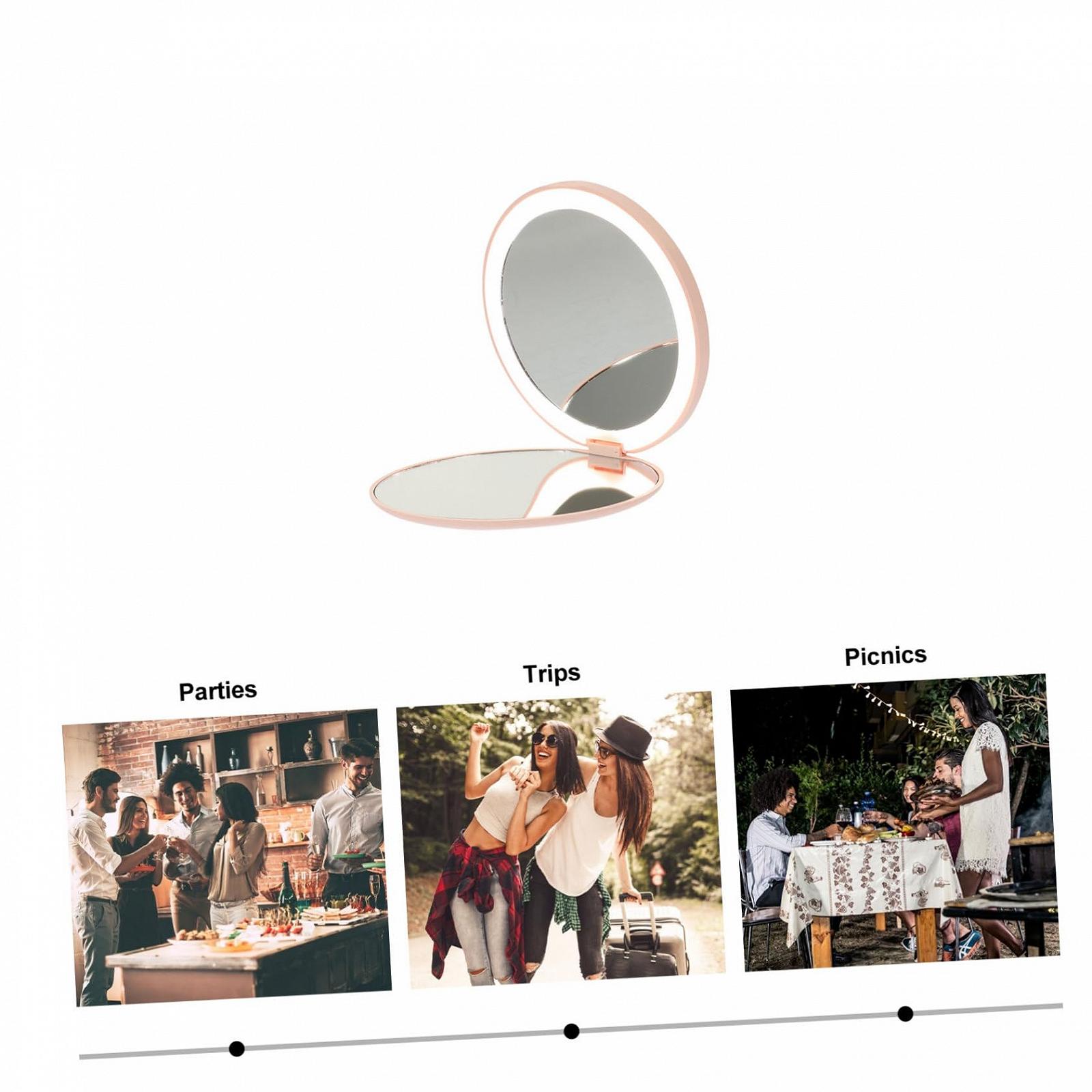 Зеркало Angoily 3 Sätze Косметическое Зеркало Компактное Портативное Светодиодное Складное Пластиковое, фото №4 Зеркало Angoily 3 Sätze Косметическое Зеркало Компактное Портативное Светодиодное Складное Пластиковое, фото №4