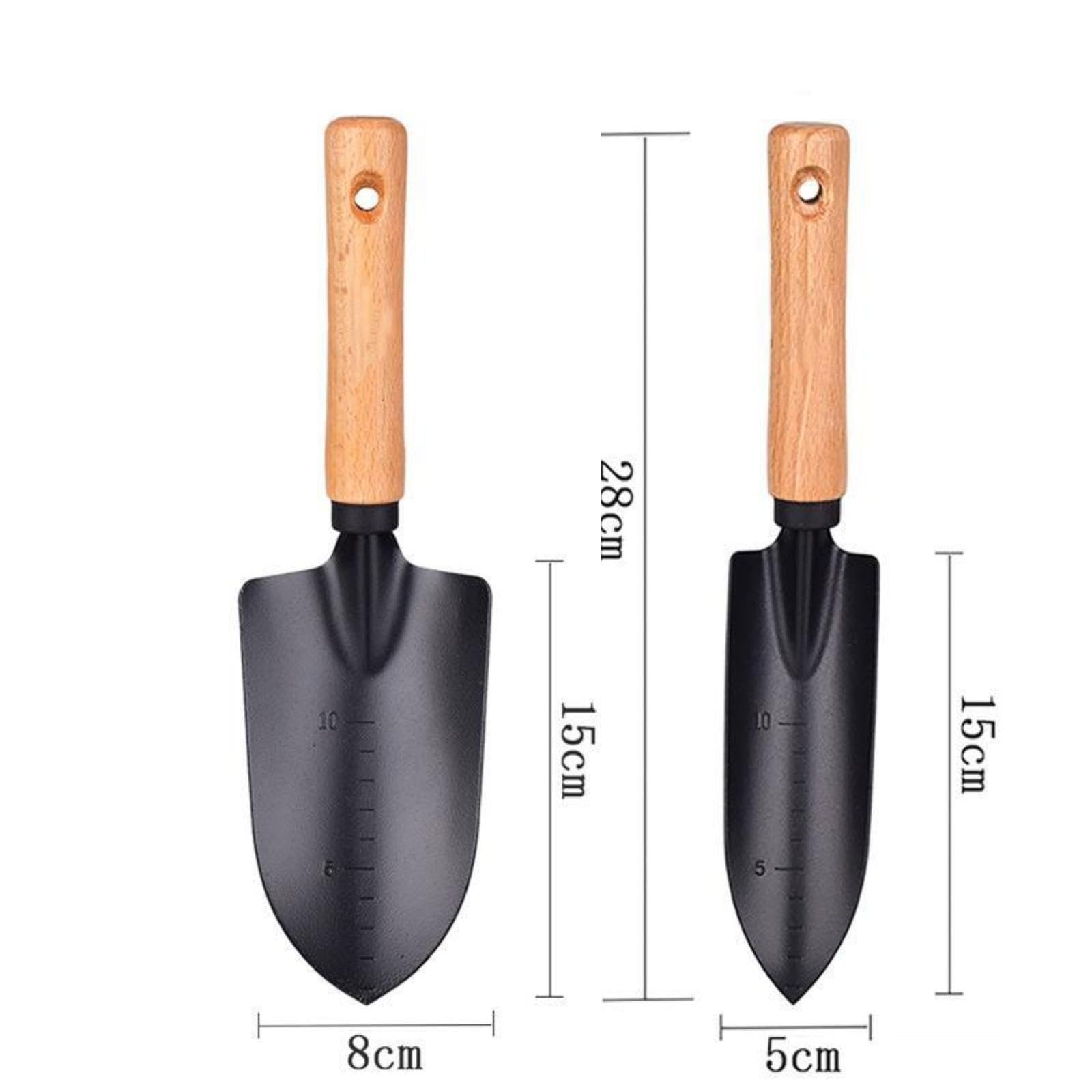 Лопата совковая садовый JIIJCAAC 2 шт. Многофункциональный Лопата совковая и широкая лопатка с деревянной ручкой для садоводства и кемпинга, фото №2