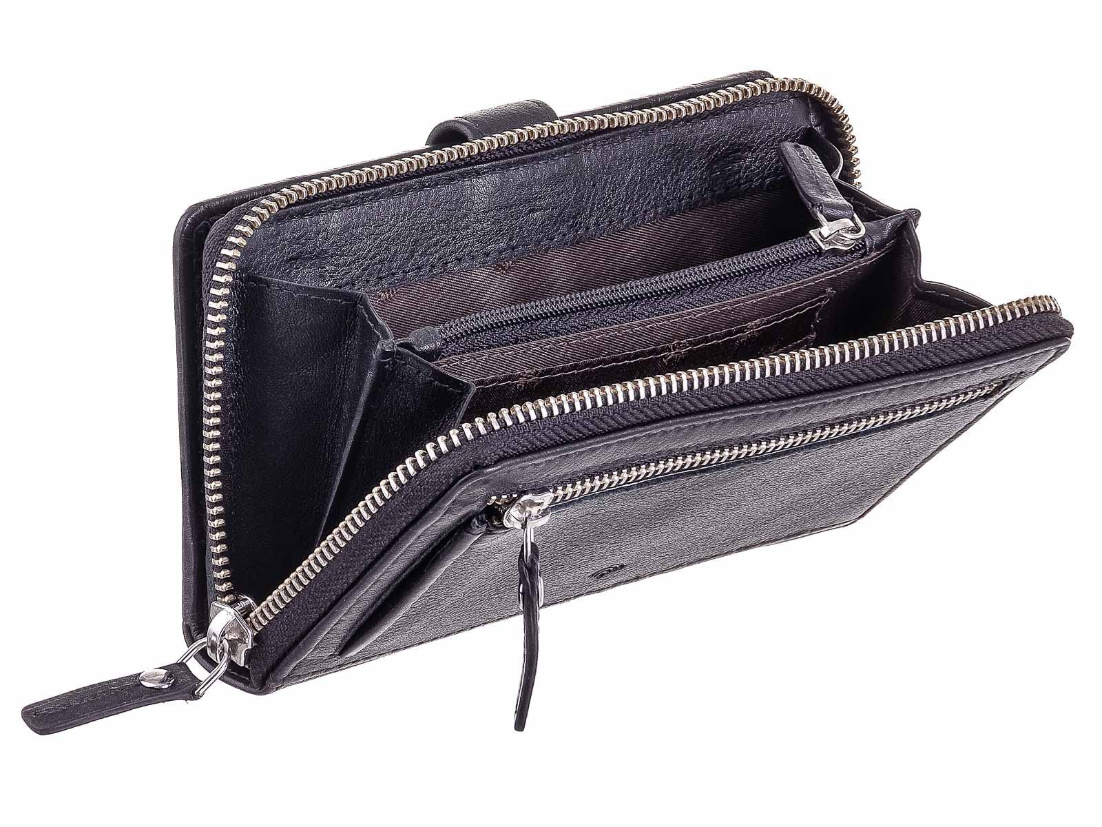 Женский кошелек на молнии Ledermeid Prato LM B06-K-RFID-black Классический Черный, фото №6