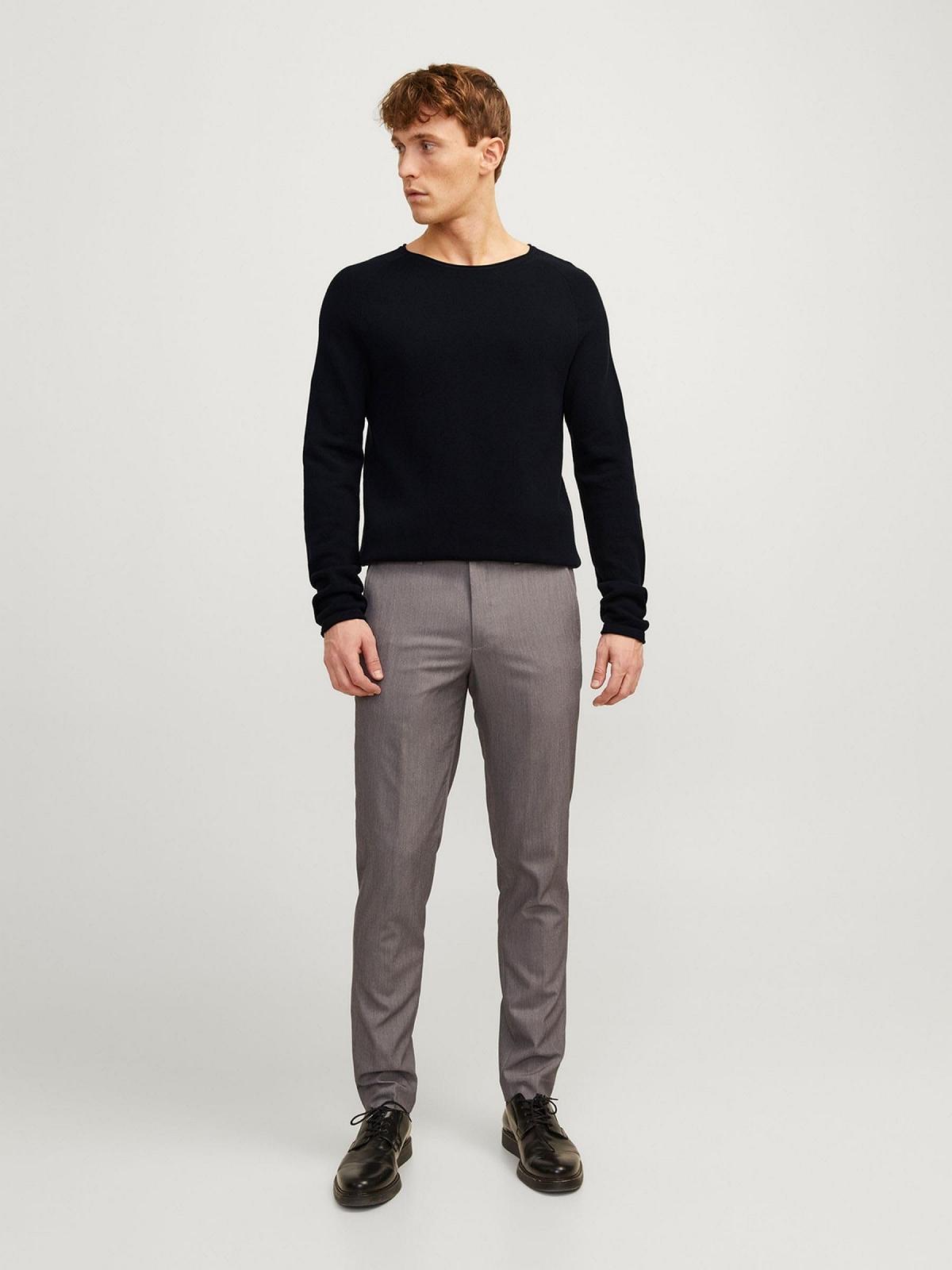 Джемпер JACK & JONES JJEHILL Чоловічий В'язаний З круглим вирізом Базовий З довгими рукавами Бавовняна сорочка, фото №6