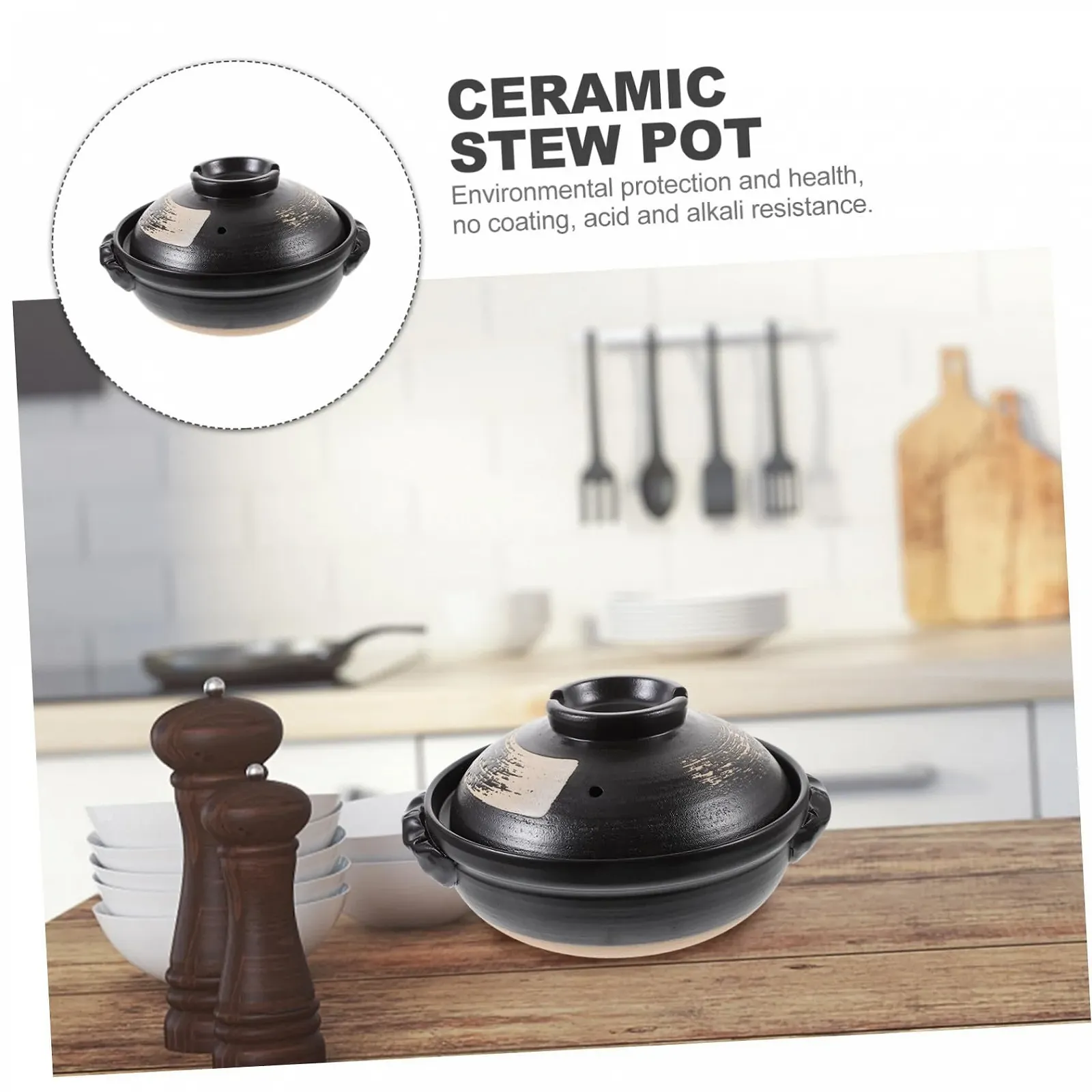 Кастрюля-жаровня керамическая 900 мл с вентиляционными отверстиями глазурованная термостойкая, фото №6