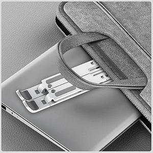 Подставка для ноутбука, портативная складная подставка для ноутбука, регулируемая по высоте подставка для ноутбука, вентилируемая охлаждающая подставка для ноутбука, совместима с 10-15.6 дюймовыми ноутбуками, планшетами (Белый) synthetic.ua - Фото 1