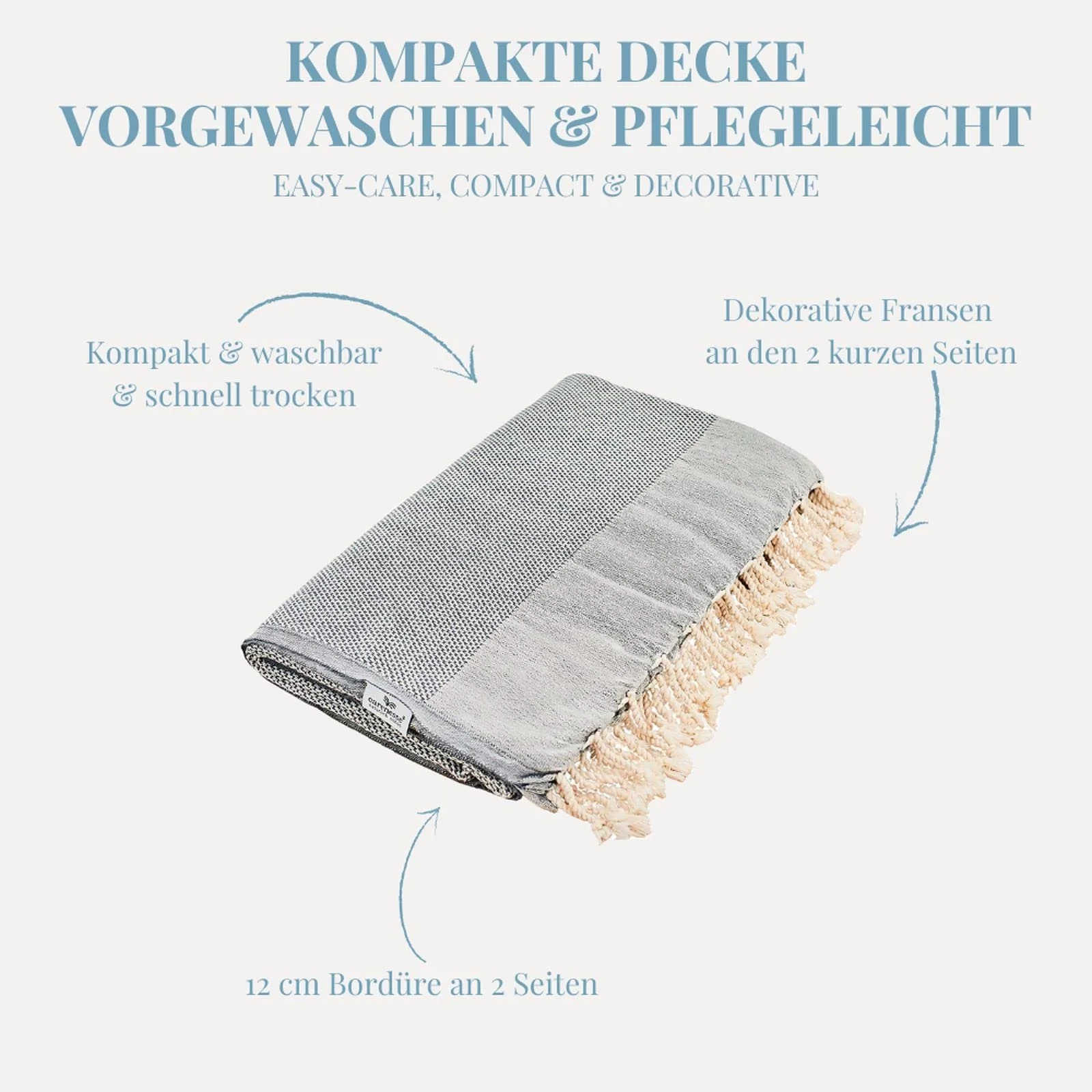 Покрывало Тип Carenesse Favo Queen 240 x 200 см Серо-голубой, фото №3