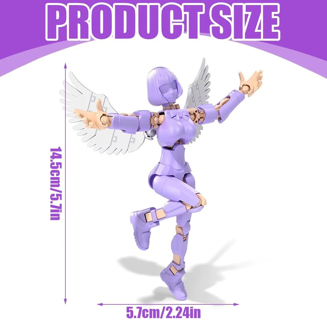 Екшн-фігурка JAWUZ Hiros 13 Magic Girl шарнірна з 3D-друкованими крилами, фото №2