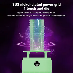 Лампа-пастка для комах Electronic 2-в-1 3000V 360° Rechargeable Green synthetic.ua - Фото 1
