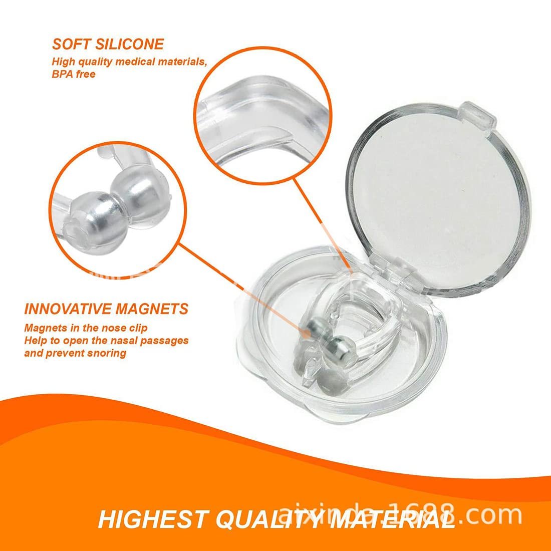 Магнітні кліпси проти хропіння, багаторазові, ефективні проти хропіння, 12 штук, фото №6