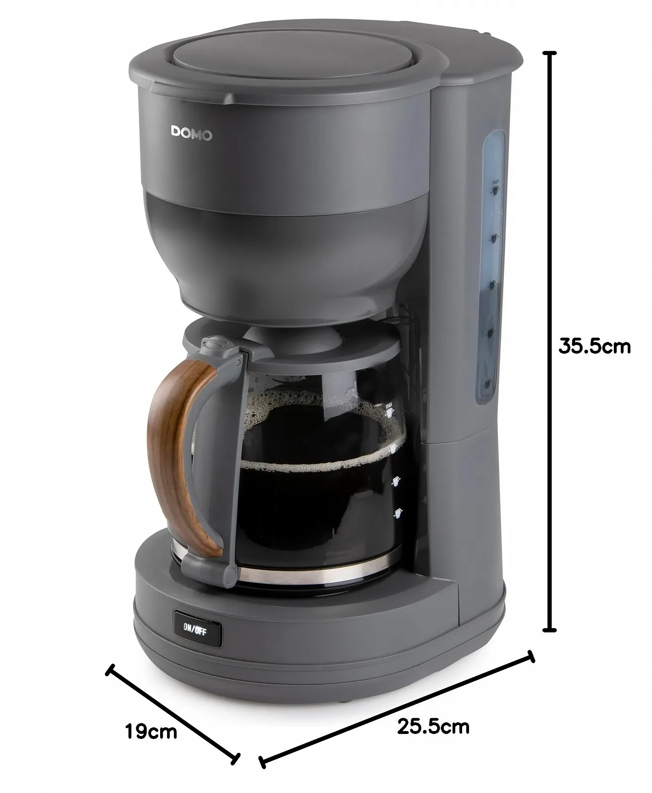 Капельная кофеварка DOMO Wood You Series DO754K 1,25 л 10 чашек Матовый серый с отделкой под дерево, фото №10