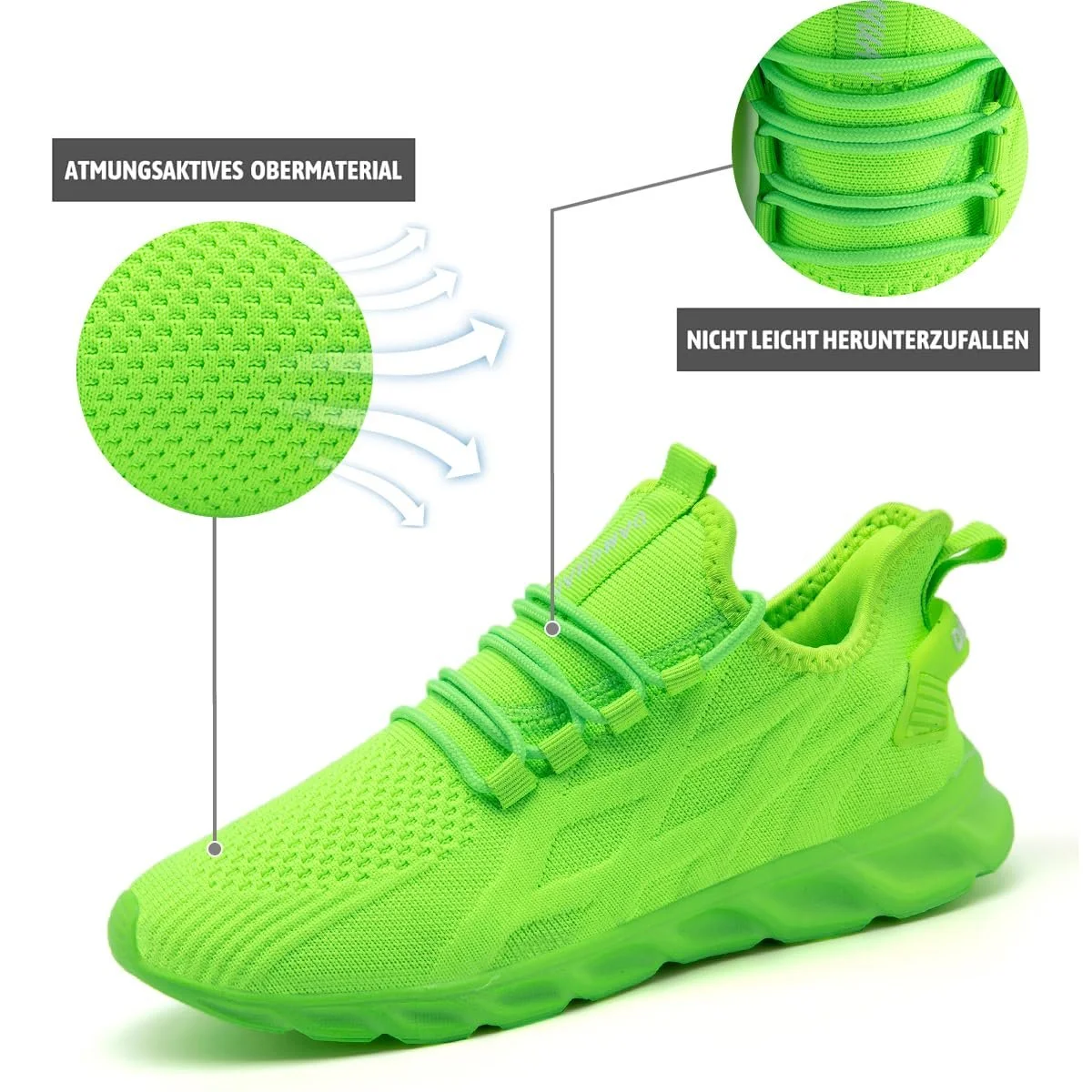 Кросівки Linenghs Світлий флуоресцентний зелений EU 46, фото №2