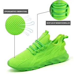 Кросівки Linenghs Спортивні Легкі Дихаючі Яскравий Флуоресцентний Зелений EU 45 synthetic.ua - Фото 1