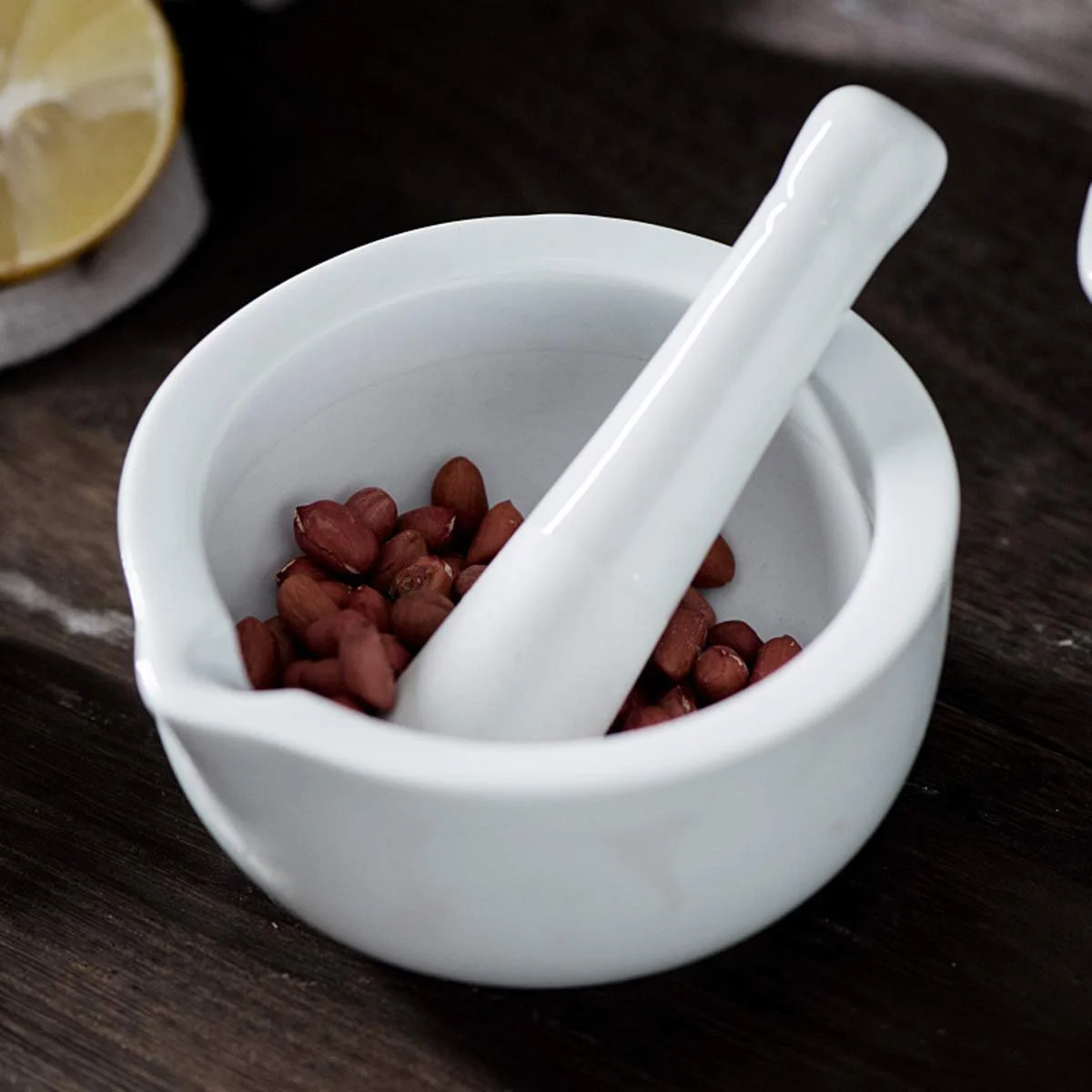 Ступка з товкачем керамічна, для спецій, імбиру, часнику, фото №4