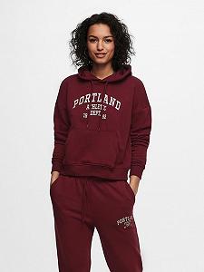 Худі ONLCOLLEGE LIFE L/S HOOD SWT 15235558 Cabernet ONLY Бордовий XS - Фото 1