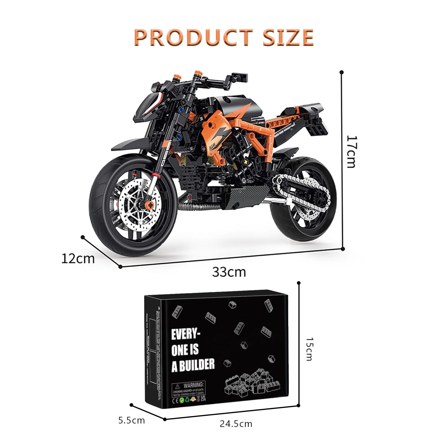 Конструктор Мотоцикл HIGH GODO Technic 1290R 1:8 579 деталей, фото №6