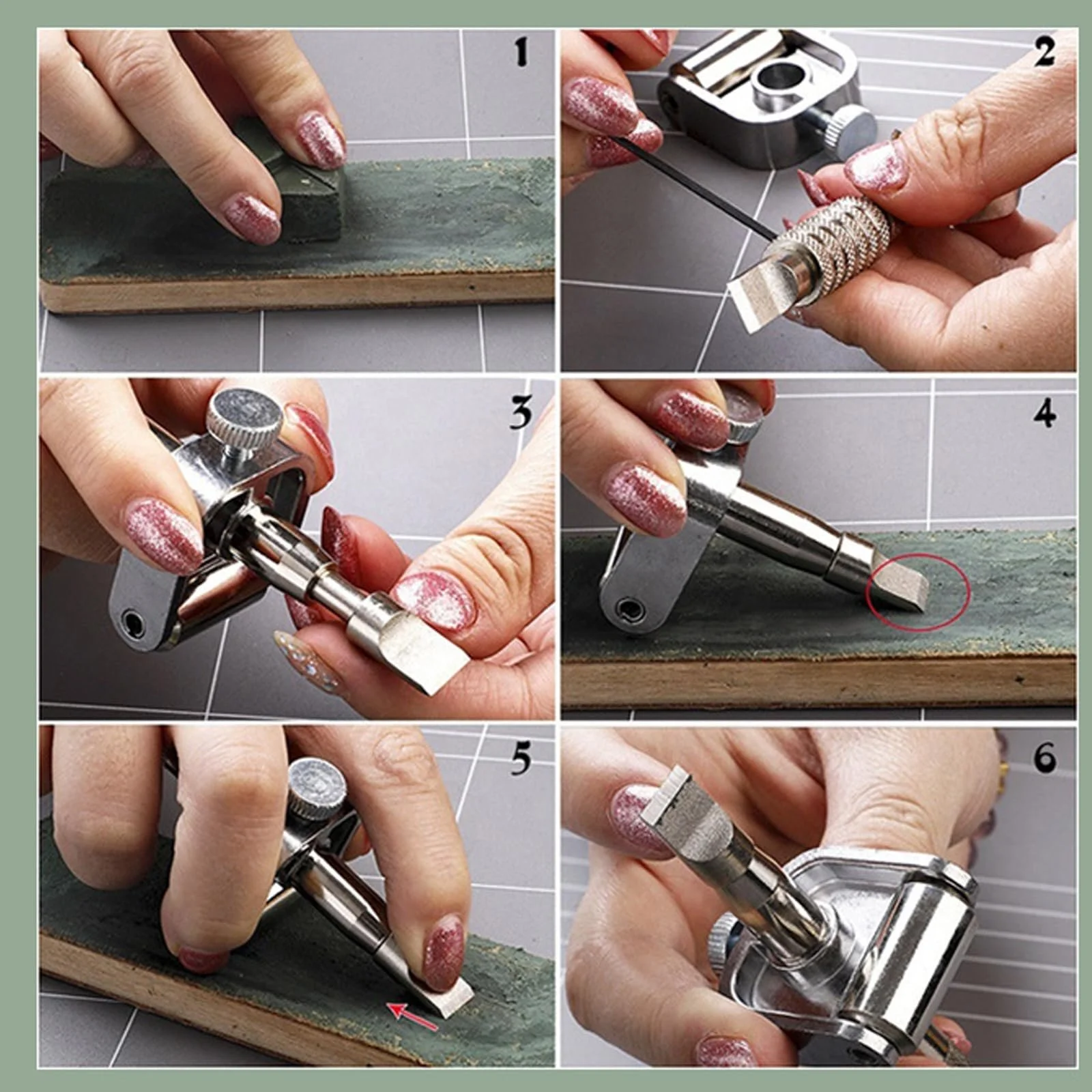 Точило для роликових ножів професійна регульована сталева для шкіри та тканини, фото №5