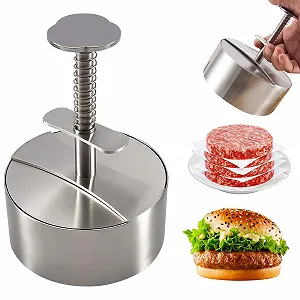 Пресс для бургеров 304 Stainless Steel регулируемый с бумагой для котлет 150 шт. антипригарный - Фото 1