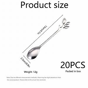 Ложка Кавова Лист з нержавіючої сталі Срібло Маленька synthetic.ua - Фото 1