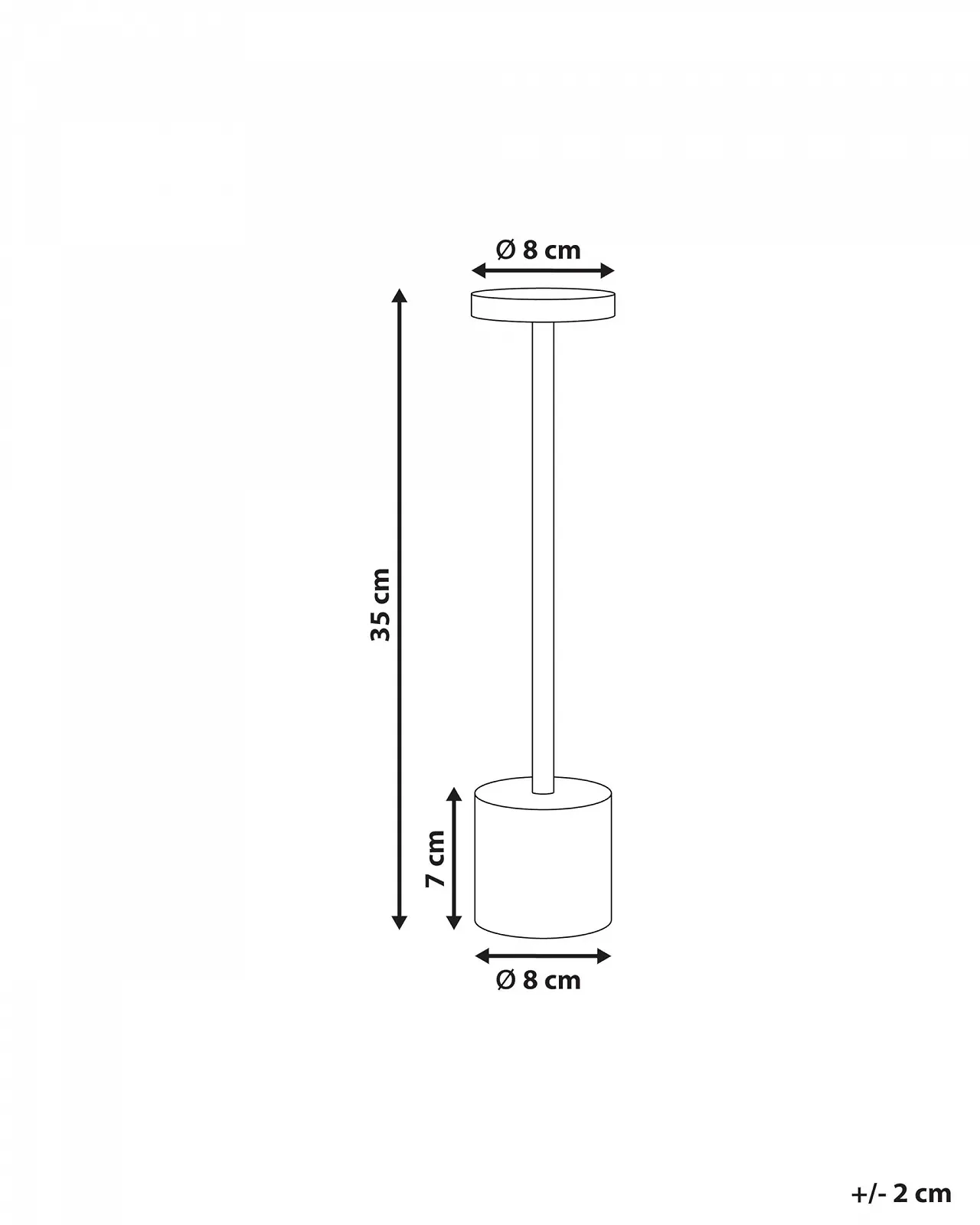 Настільна лампа Beliani Lizandro Метал Чорна Акумуляторна Бездротова Сенсорна, фото №3