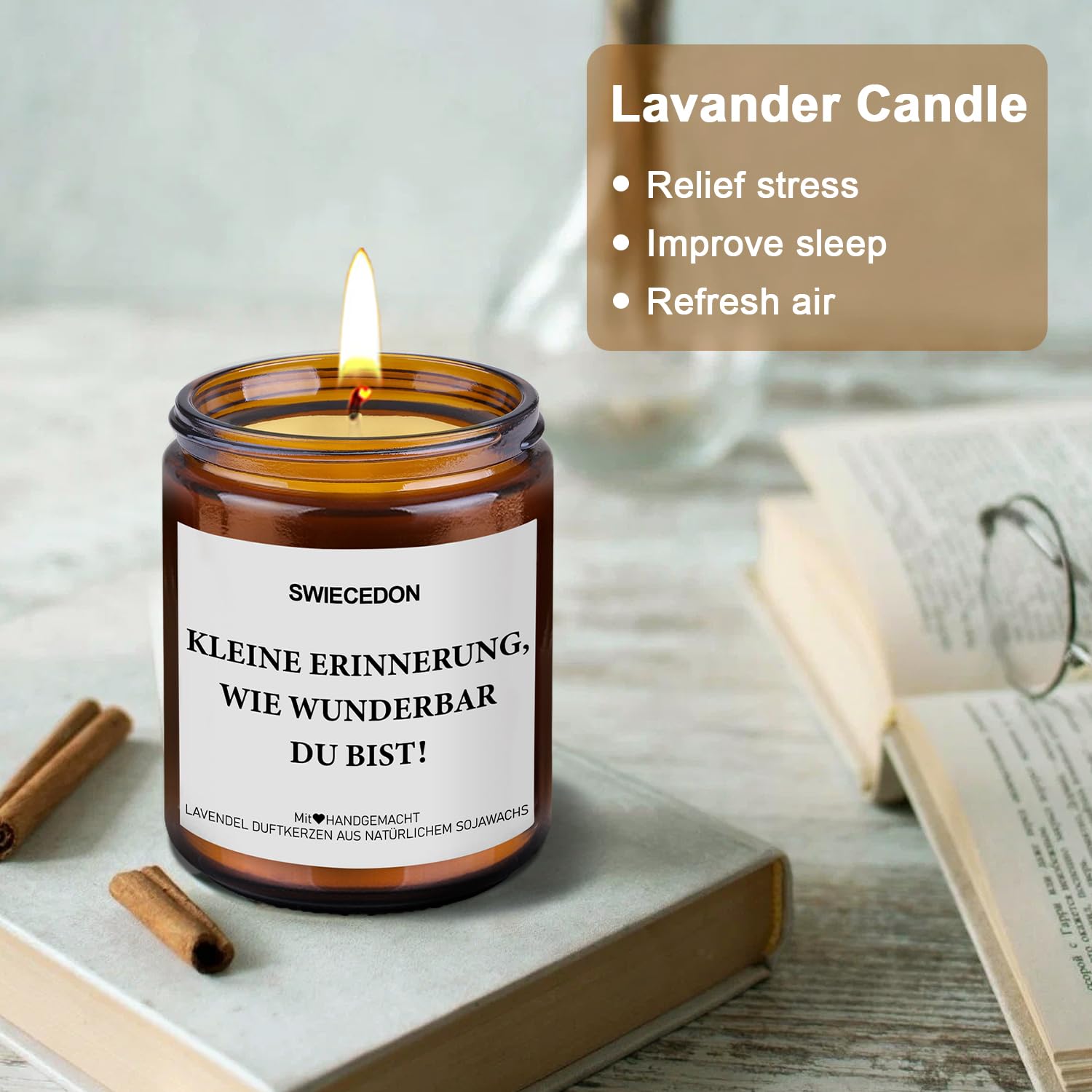 Свічка Lavender соєвий віск скляна 200 г, фото №2