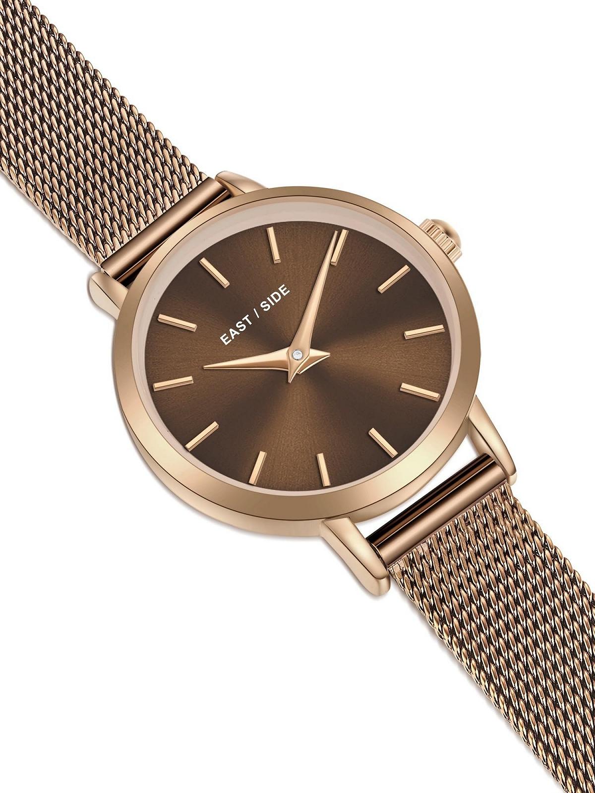 Жіночий годинник Eastside 10080142, аналоговий, кварцовий механізм, коричневий браслет з нержавіючої сталі, фото №6 Жіночий годинник Eastside 10080142, аналоговий, кварцовий механізм, коричневий браслет з нержавіючої сталі, фото №6
