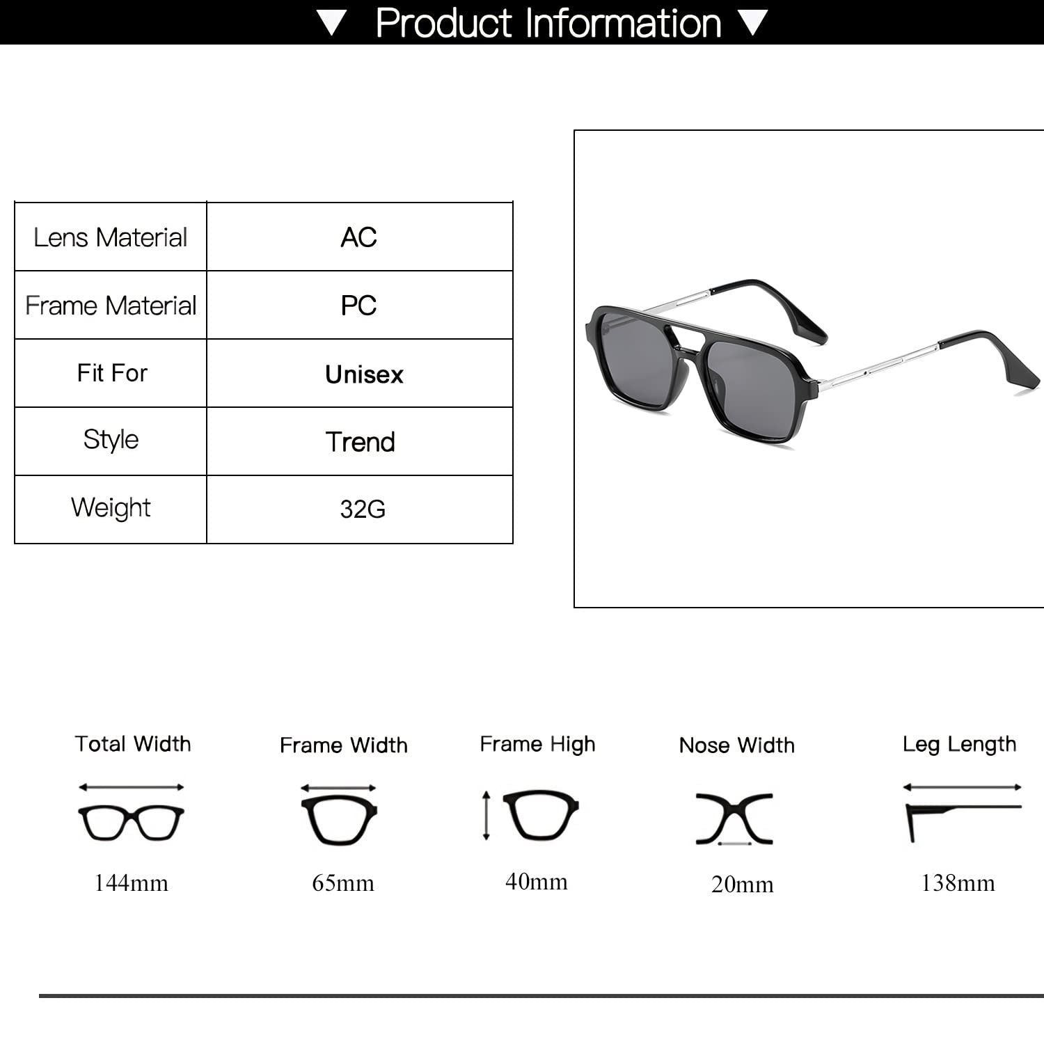 Вінтажні квадратні сонцезахисні окуляри OSAGAMA для жінок та чоловіків 70-х років, фото №4