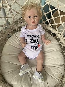 Кукла iCradle Reborn Baby 22 дюйма Близнецы Улыбаются Реалистичная Силиконовый Винил Малыш Магнитный Рот Открытый Рот (Мальчик) - Фото 1