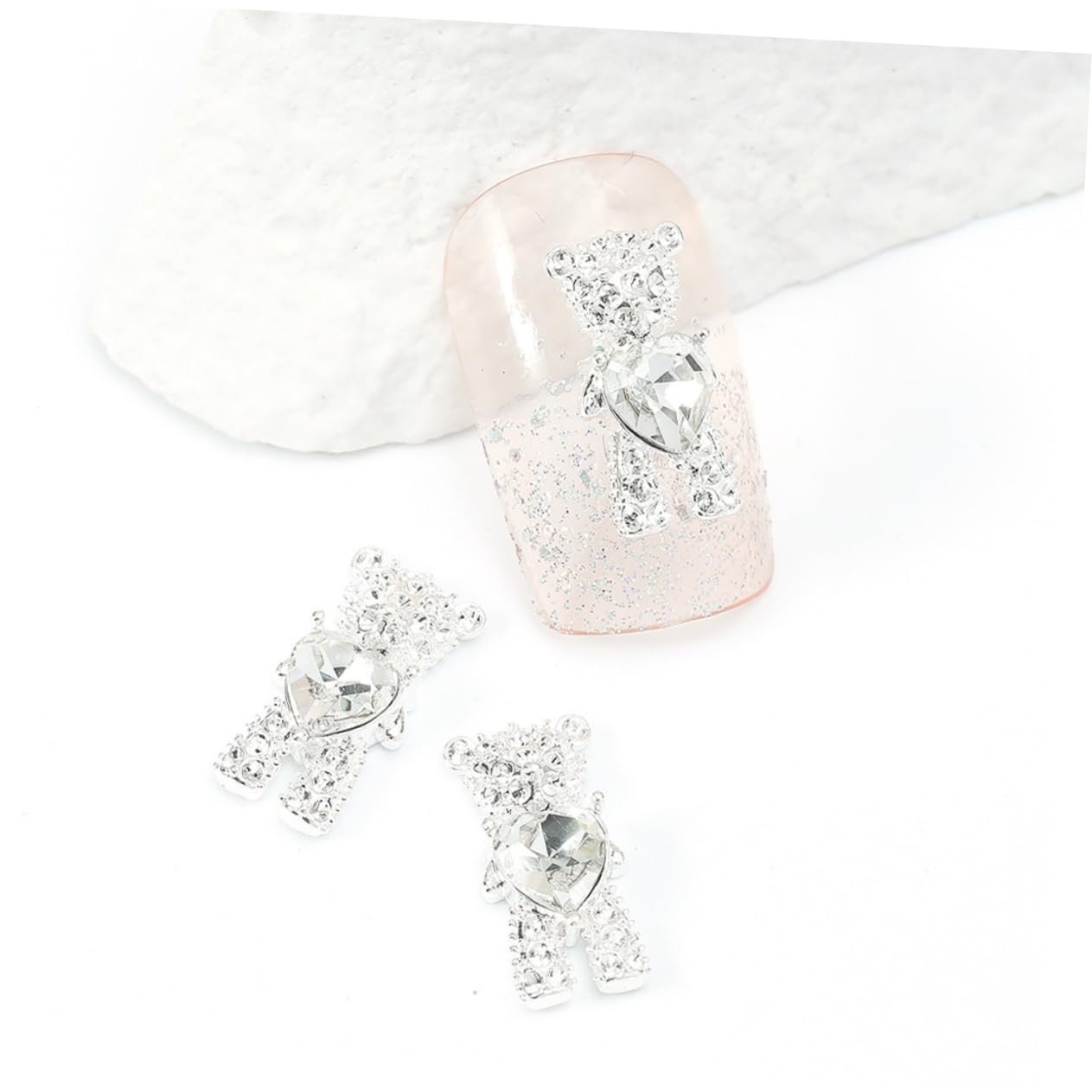 Прикраси для манікюру Ведмедик Housoutil, блискітки для нігтів з плоскою основою своїми руками, ведмедик, 3D,, фото №3