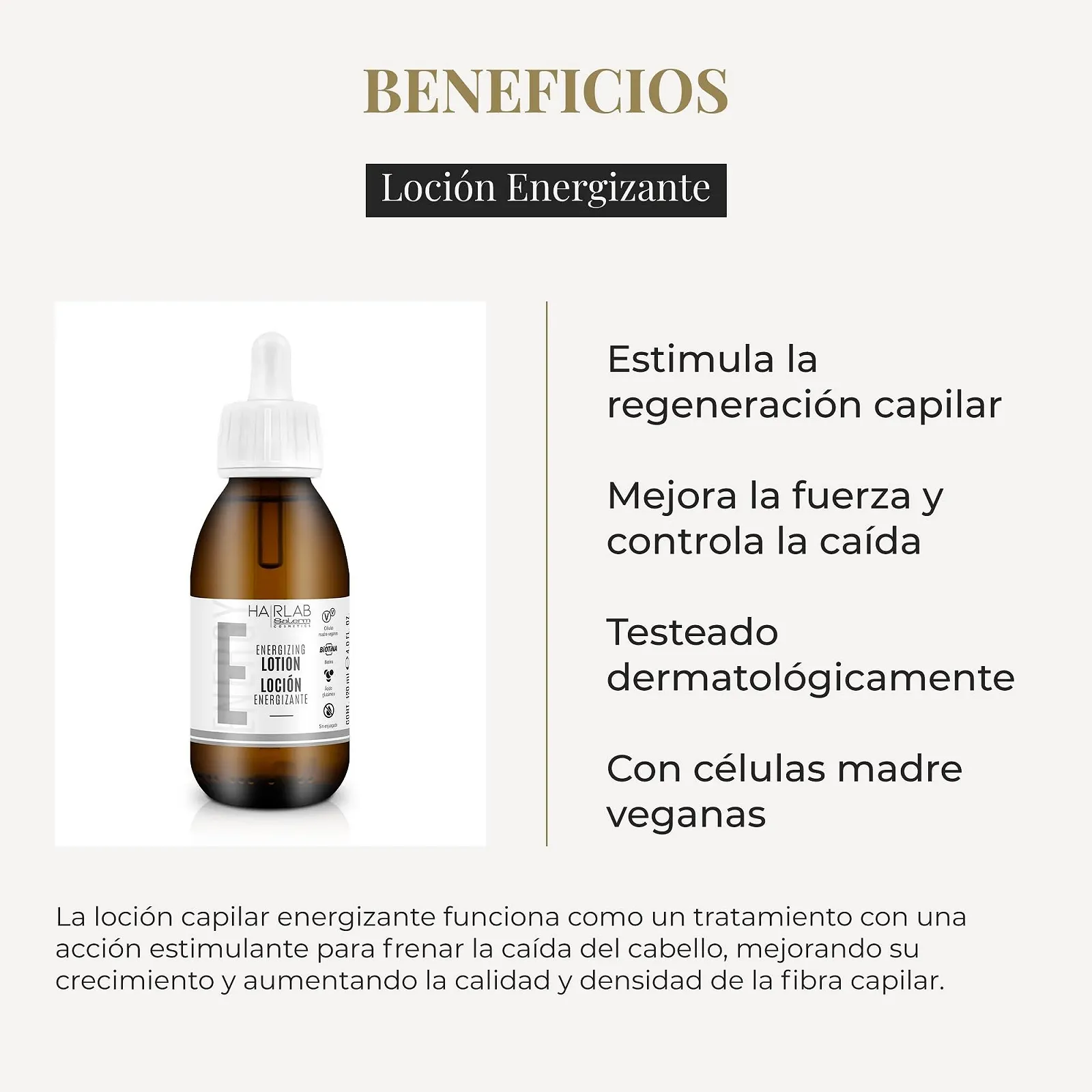 Лосьйон SALERM Hair Lab проти випадіння волосся 120мл для чоловіків та жінок Стимулює регенерацію волосся, фото №3