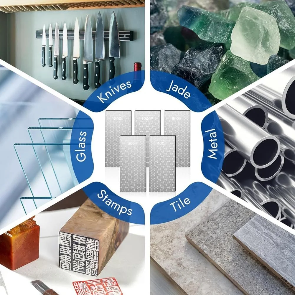 Точильні камені алмазні двосторонні (5 шт.) з нековзкою основою, фото №3 Точильні камені алмазні двосторонні (5 шт.) з нековзкою основою, фото №3