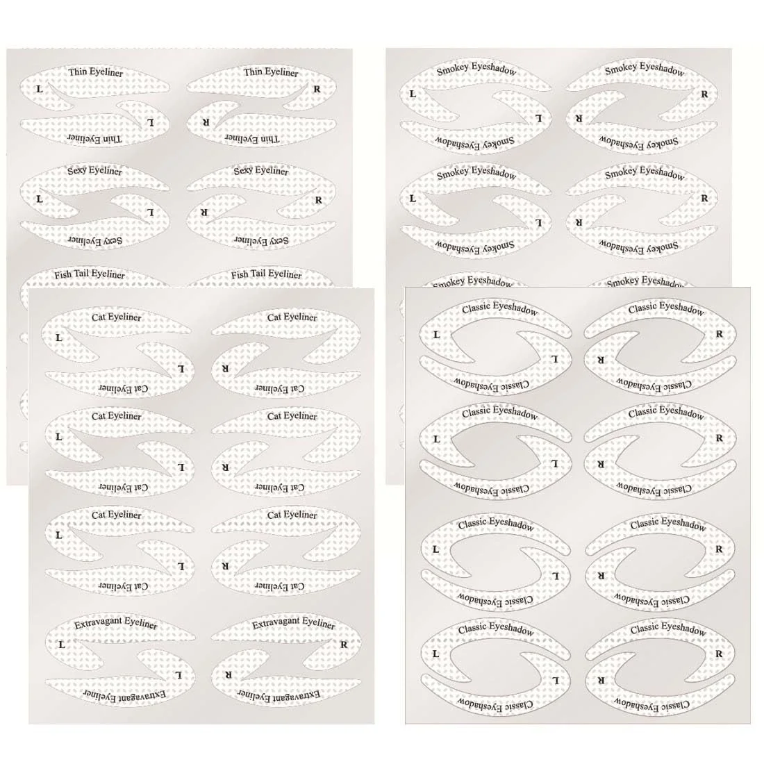 Трафарет для підводки і тіней, 8 штук, фото №1 Трафарет для підводки і тіней, 8 штук, фото №1