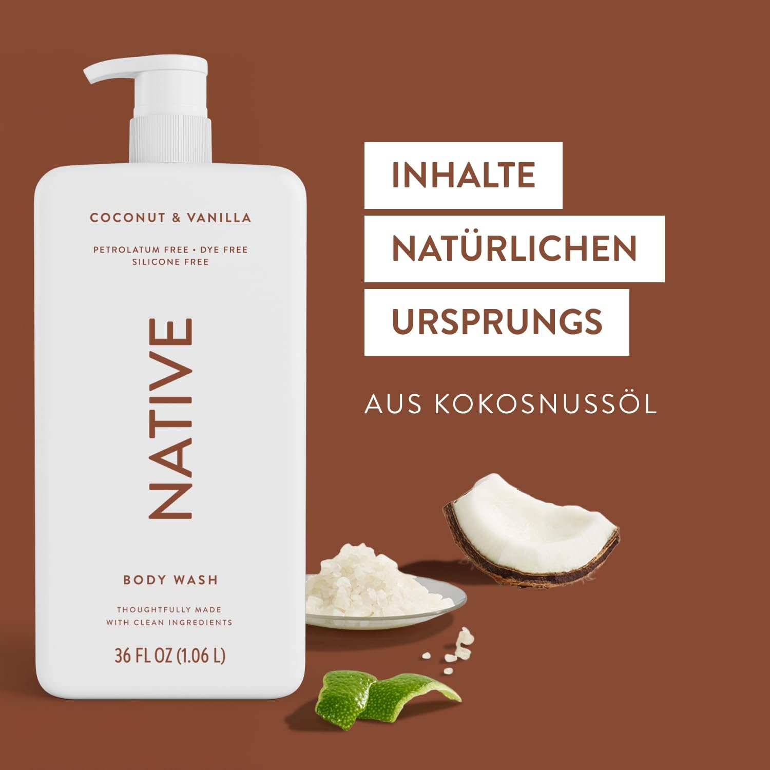 Гель для душа Native Coconut Vanilla Унисекс 1 л, фото №3