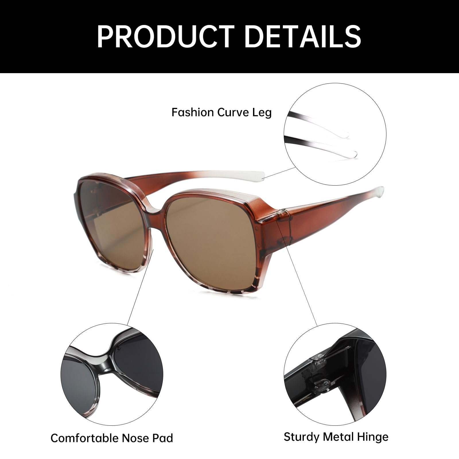 Сонцезахисні окуляри YAMEIZE для жінок і чоловіків, вінтажні, антиблікові, з захистом UV400, прямокутні, для водіння та активного відпочинку, фото №7